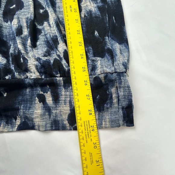 Fashion Bug Blouse Women Medium Sheer Tunic Top Blue Scoop Neck Lightweight - Picture 12 of 15